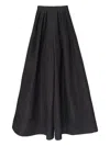 Carolina Herrera High Waist Wide Leg Pleated Trousers In Black