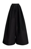 Carolina Herrera Pleated Silk Wide-leg Palazzo Pants In Black