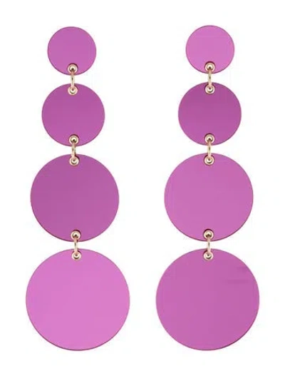 Pre-owned Carolina Herrera Plexiglass Disc Dangle Earrings In Multi