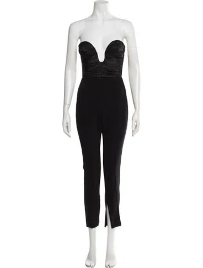 Pre-owned Carolina Herrera Plunge Neckline Jumpsuit In Black