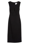 Carolina Herrera Plunging U-neck Sleeveless Midi Dress In Black