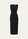 Carolina Herrera Plunging U-neck Sleeveless Midi Dress In Black