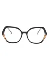 Carolina Herrera Polished Round-frame Glasses In Black