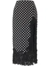Carolina Herrera Polka Dot Midi Skirt In Black,white