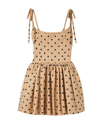 Carolina Herrera Polka Dot Mini Dress In Neutral