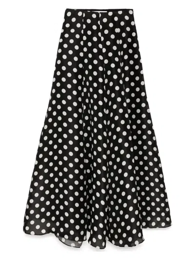 Carolina Herrera Polka-dot Pants In Black