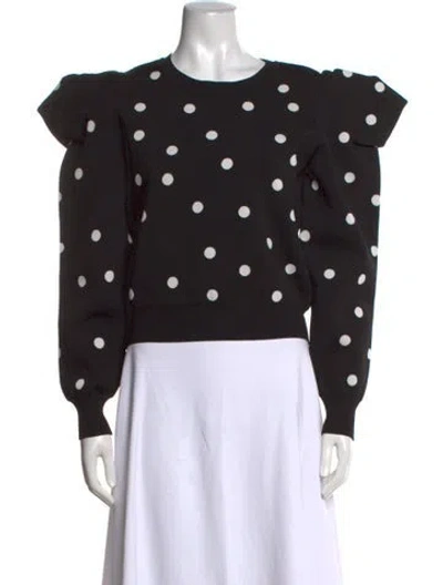 Pre-owned Carolina Herrera Polka Dot Print Crew Neck Sweater In Black