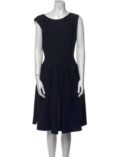 Pre-owned Carolina Herrera Polka Dot Print Knee-length Dress In Black