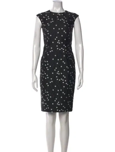 Pre-owned Carolina Herrera Polka Dot Print Knee-length Dress In Black