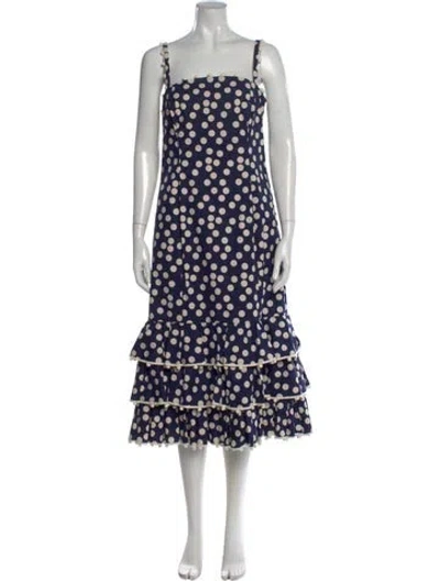 Pre-owned Carolina Herrera Polka Dot Print Long Dress