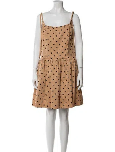Pre-owned Carolina Herrera Polka Dot Print Mini Dress In Neutral
