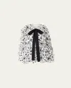 Carolina Herrera Rosette Polka-dot Cape In Ivory/blk