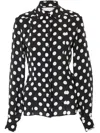 Carolina Herrera Polka-dot Button Down Shirt In Black