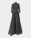 Carolina Herrera Polka Dot-pattern Maxi Dress In Black