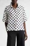 Carolina Herrera Printed Silk Shirt In Ivory/black