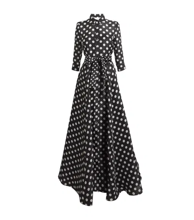 CAROLINA HERRERA SILK POLKA DOT TRENCH GOWN