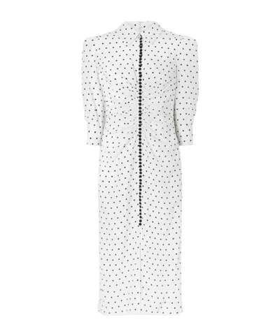 Carolina Herrera Polka-dot Dress In White