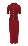 Carolina Herrera Polo Matte Jersey Midi Dress In Red