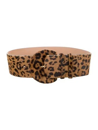 Pre-owned Carolina Herrera Ponyhair Waist Belt W/ Tags In Brown