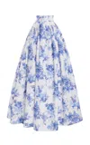 Carolina Herrera Poplin Maxi Ball Skirt In Ivory
