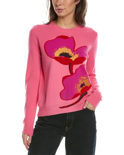 Carolina Herrera Poppy Intarsia Cashmere-blend Sweater In Pink