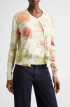 Carolina Herrera Poppy Print Silk & Cotton Cardigan In Multi
