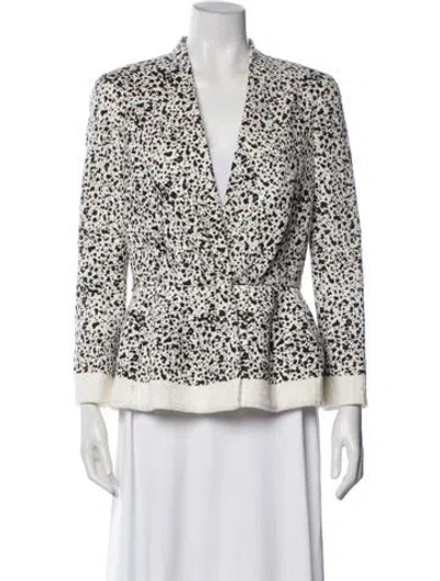 Pre-owned Carolina Herrera Printed Blazer In Black