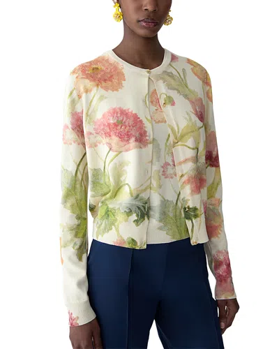 CAROLINA HERRERA PRINTED CARDIGAN SWEATER