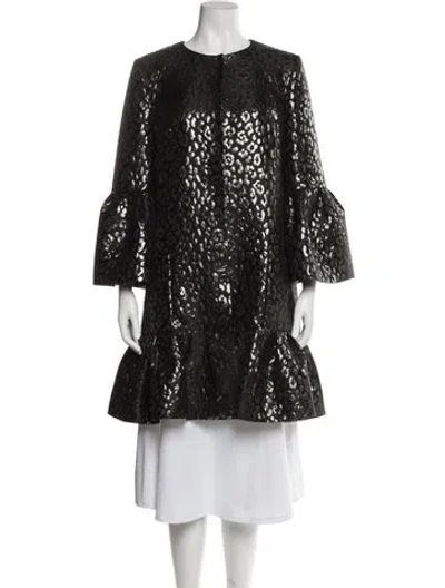 Pre-owned Carolina Herrera Printed Coat W/ Tags In Black