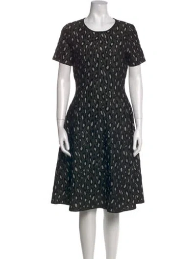 Pre-owned Carolina Herrera Printed Knee-length Dress In Black