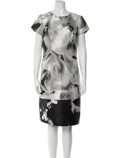 Pre-owned Carolina Herrera Printed Knee-length Dress In Black