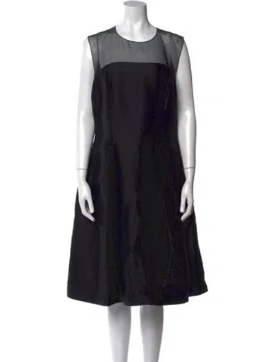 Pre-owned Carolina Herrera Printed Knee-length Dress In Black