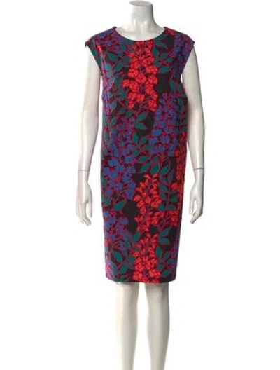 Pre-owned Carolina Herrera Printed Knee-length Dress In Black