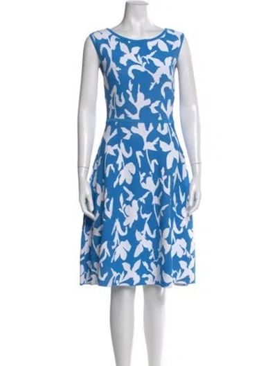 Pre-owned Carolina Herrera Printed Knee-length Dress In Blue