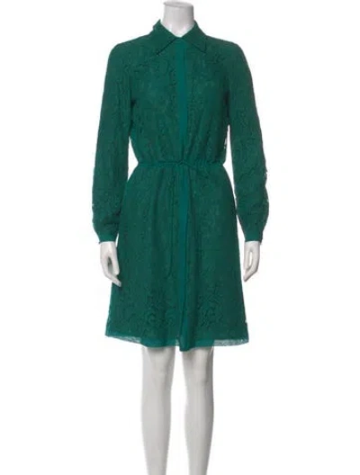 Pre-owned Carolina Herrera Printed Knee-length Dress In Green