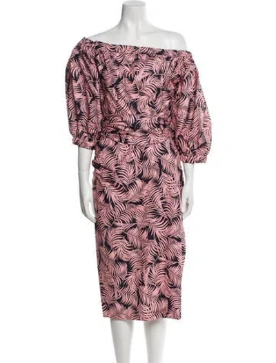Pre-owned Carolina Herrera Printed Knee-length Dress In Pink