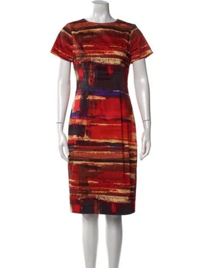 Pre-owned Carolina Herrera Printed Knee-length Dress In Red