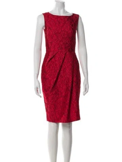 Pre-owned Carolina Herrera Printed Knee-length Dress In Red