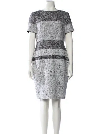 Pre-owned Carolina Herrera Printed Knee-length Dress In White
