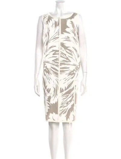 Pre-owned Carolina Herrera Printed Knee-length Dress In White
