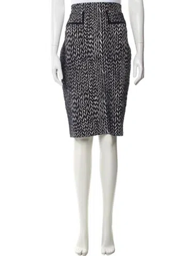 Pre-owned Carolina Herrera Printed Knee-length Skirt In Black