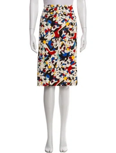 Pre-owned Carolina Herrera Printed Knee-length Skirt In Blue