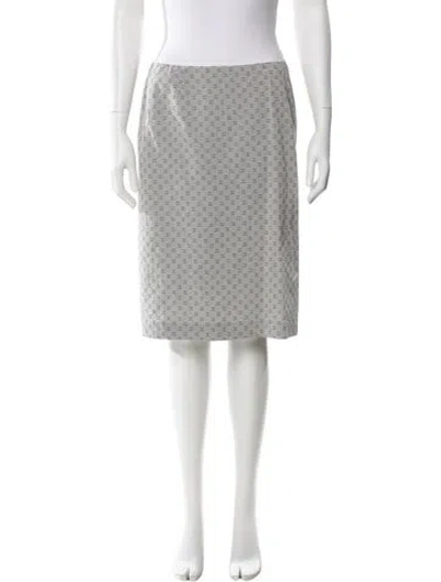 Pre-owned Carolina Herrera Printed Knee-length Skirt In Gray
