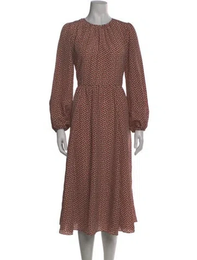 Pre-owned Carolina Herrera Printed Long Dress In Red