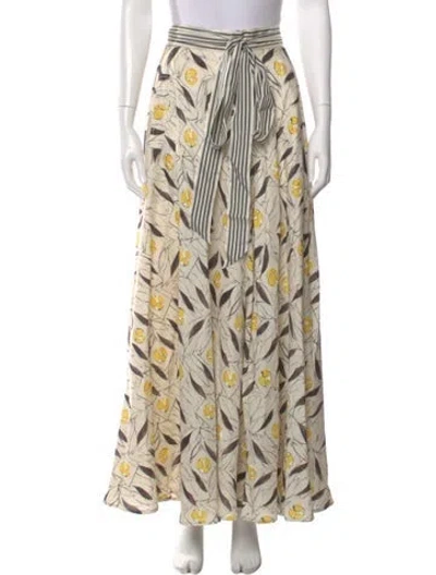 Pre-owned Carolina Herrera Printed Long Skirt In Brown