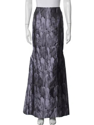 Pre-owned Carolina Herrera Printed Long Skirt In Purple