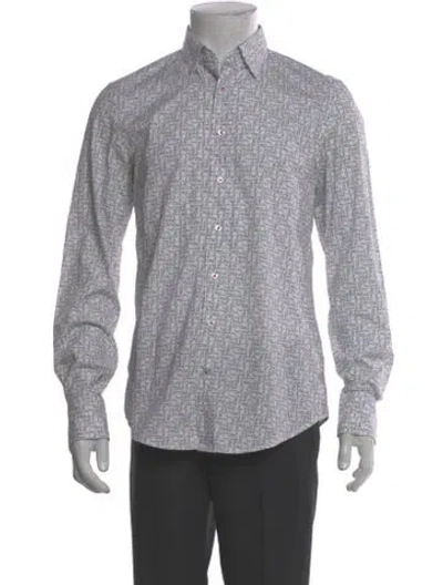 Pre-owned Carolina Herrera Printed Long Sleeve Shirt In Multi