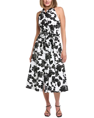 Carolina Herrera Printed Midi Dress In Black