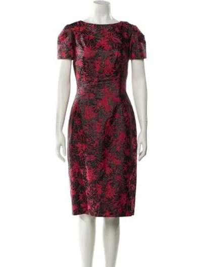 Pre-owned Carolina Herrera Printed Midi Length Dress