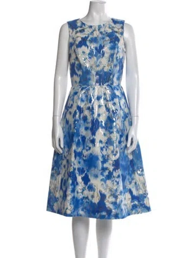 Pre-owned Carolina Herrera Printed Midi Length Dress